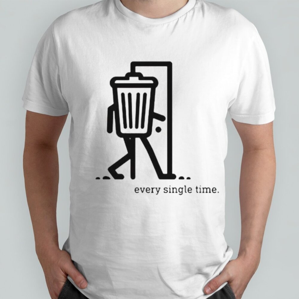 Trash Can Walking Every Single Time Meme Graphic Shirt